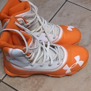 Under Armour Orange and White High-Top Shoes